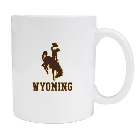 R & R IMPORTS R & R Imports MUG2-C-WY19 W Wyoming Cowboys White Ceramic Coffee Mug - Pack of 2 MUG2-C-WY19 W